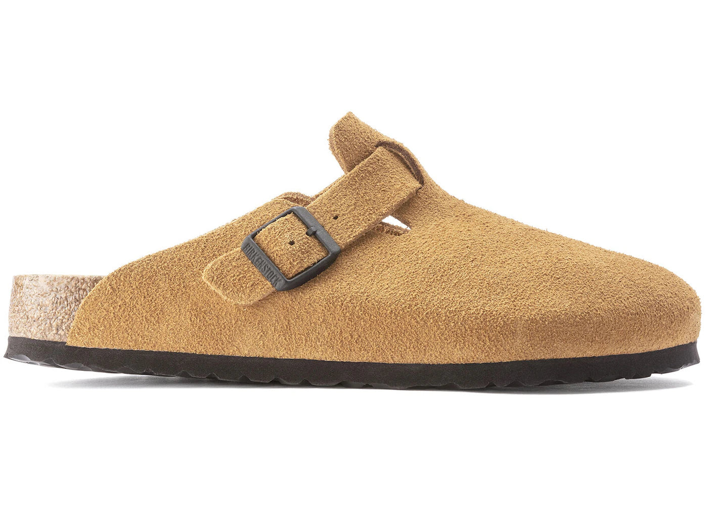 Birkenstock Boston Suede Cork Brown Pattern Footbed