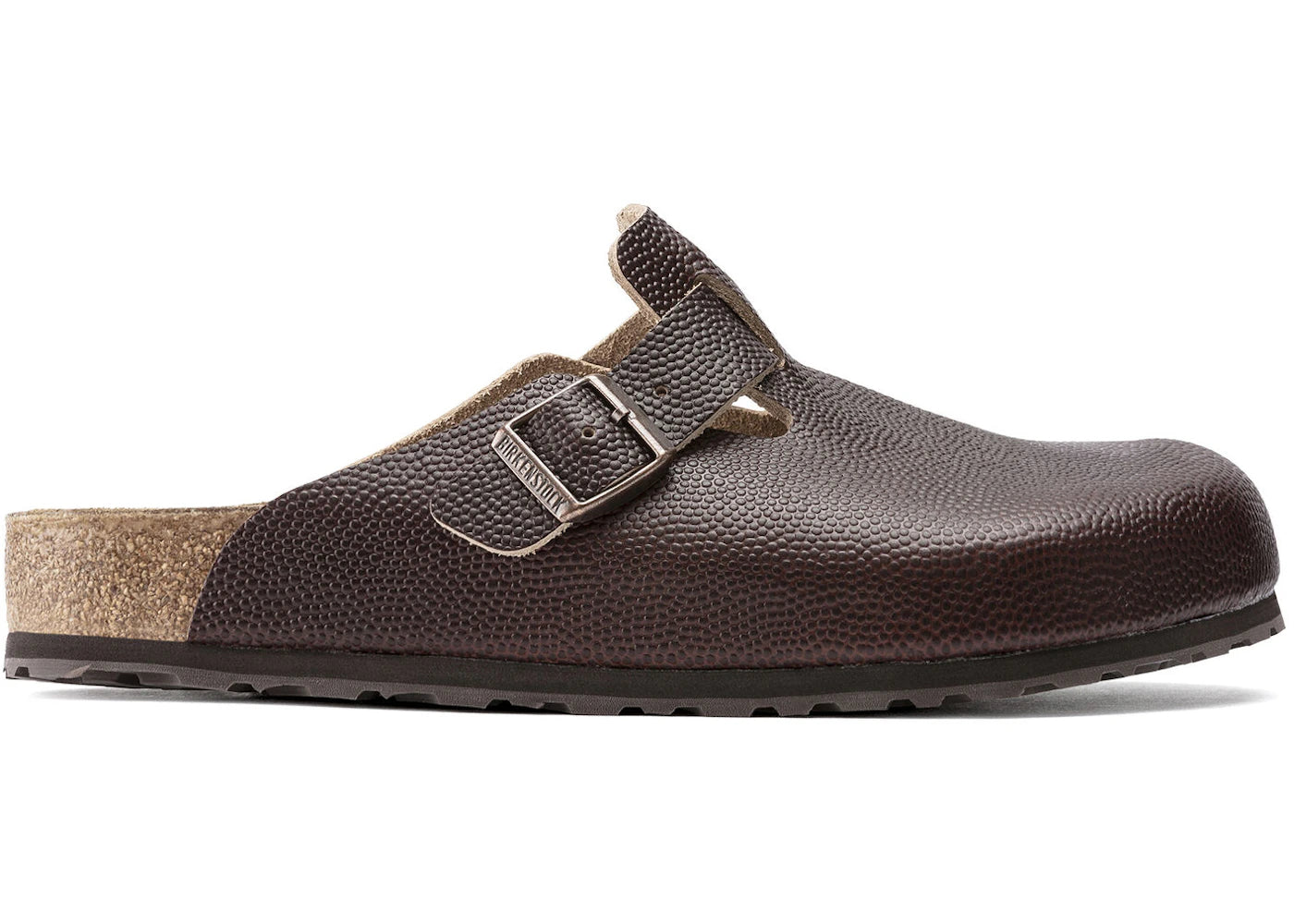 Birkenstock Boston Super Grip Embossed Natural Leather Roast Brown