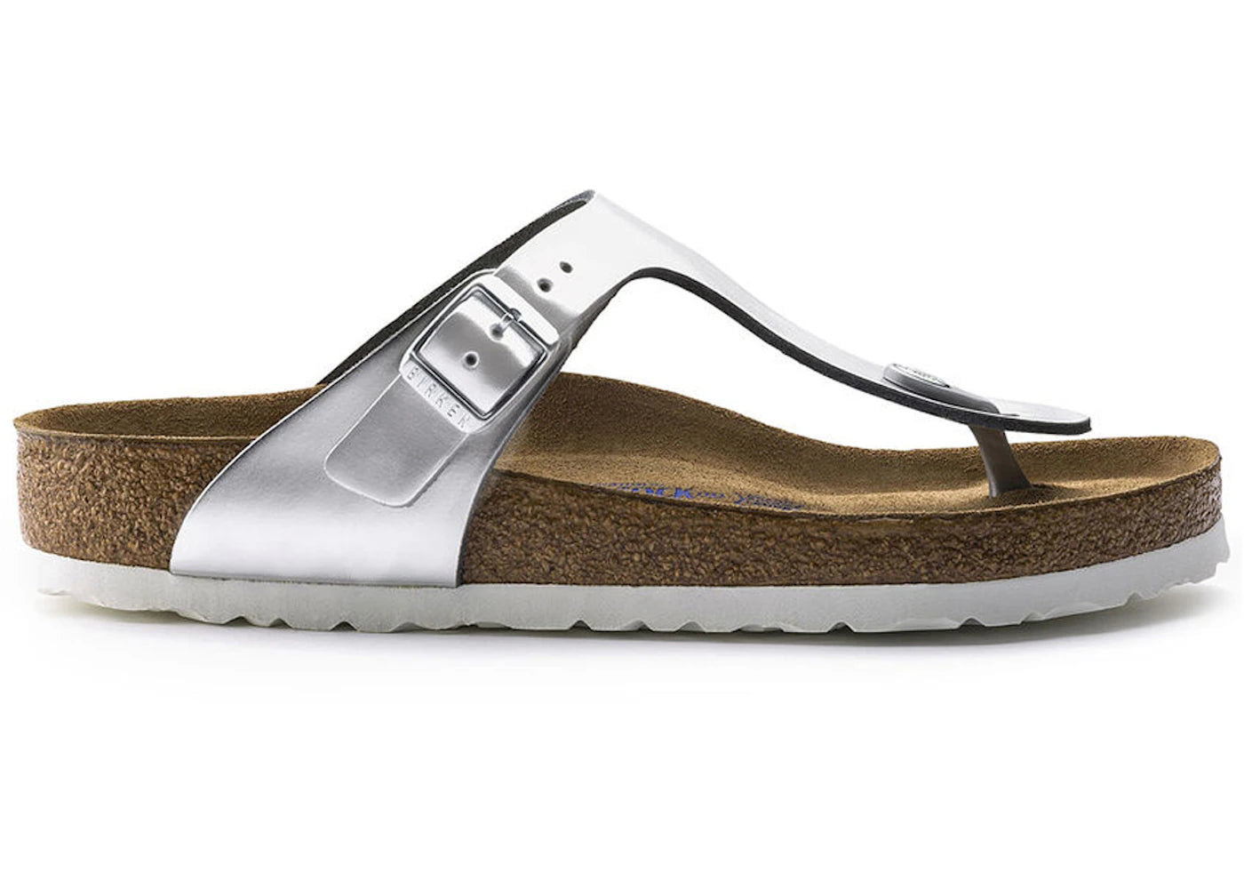 Birkenstock Gizeh Softbed Metallic Silver (Women's)