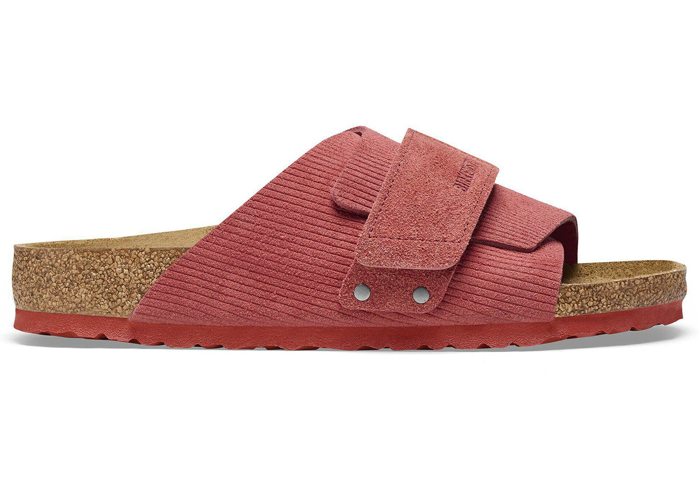 Birkenstock Kyoto Suede Embossed Corduroy Sienna Red