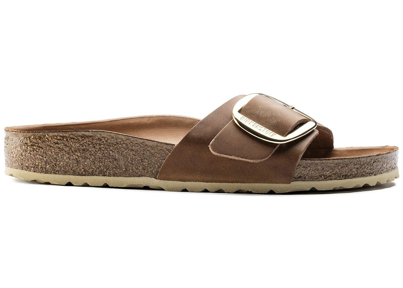 Birkenstock Madrid Big Buckle Oiled Leather Cognac