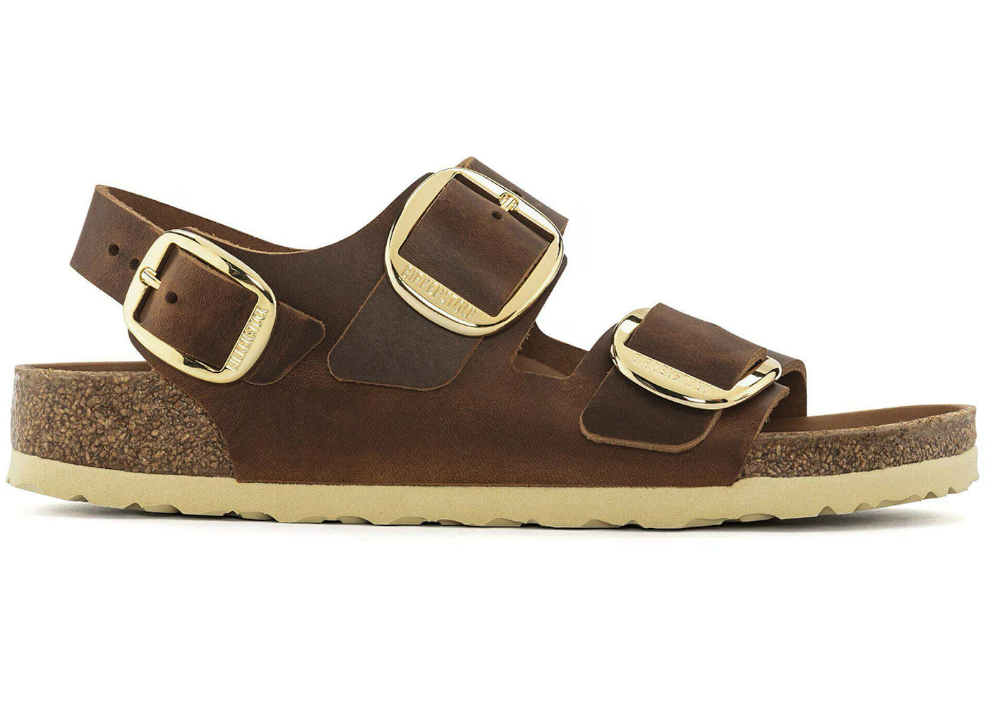 Birkenstock Milano Big Buckle Oiled Leather Cognac