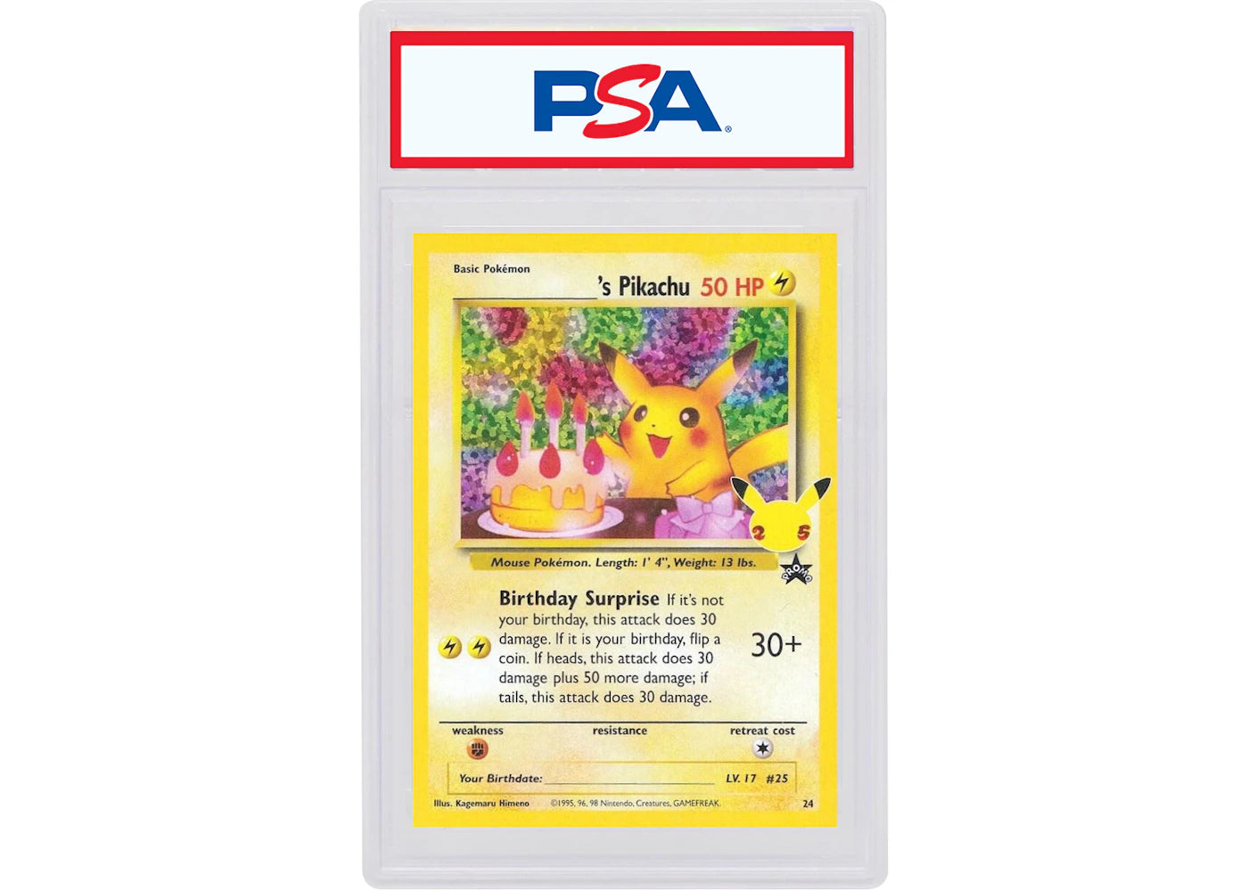 Birthday Pikachu-Holo 2021 Pokémon Celebrations Classic Collection Base Set #24/53 (PSA or BGS Graded)