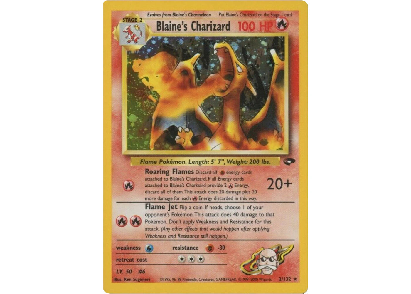 Blaine's Charizard 2000 Pokémon TCG Gym Challenge Holo #2 (Ungraded)