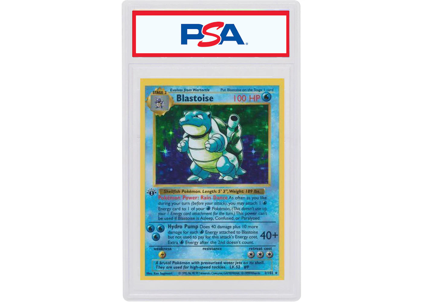 Blastoise-Holo 1999 Pokemon TCG Base Set 1st Edition #2/102 (PSA or BGS Graded)