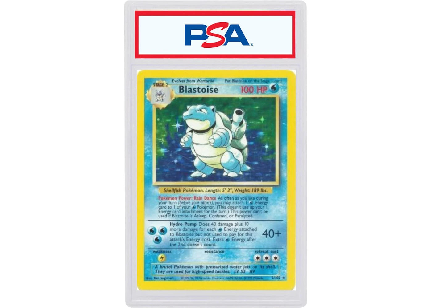 Blastoise-Holo 1999 Pokémon Base Set Shadow #2/102 (PSA or BGS Graded)