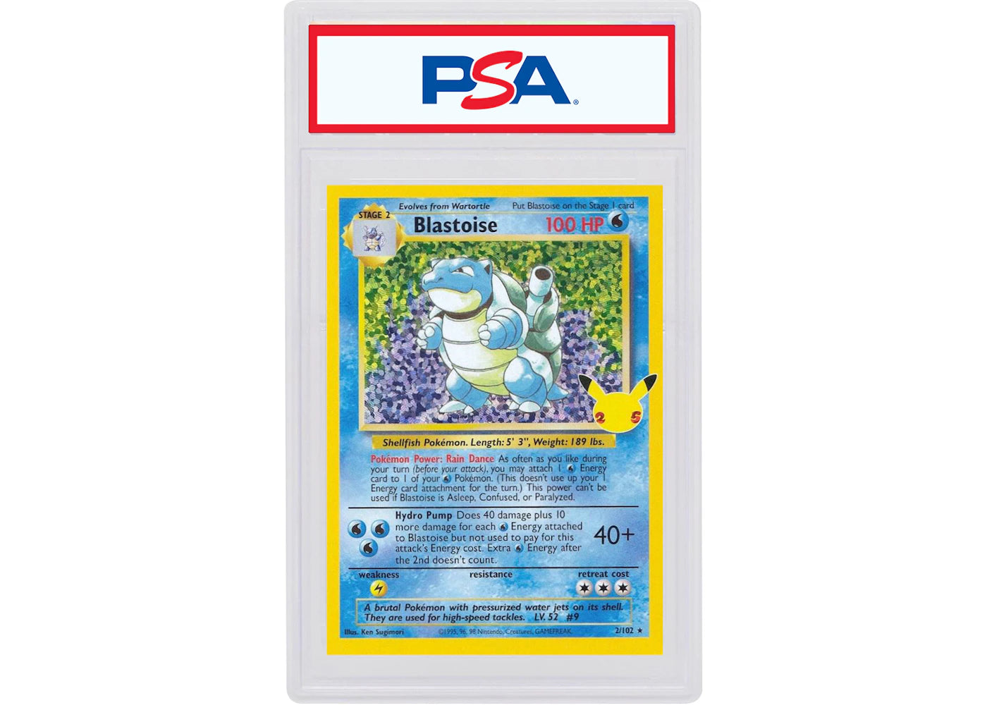 Blastoise-Holo 2021 Pokémon Celebrations Classic Collection Base Set #2/102 (PSA or BGS Graded)