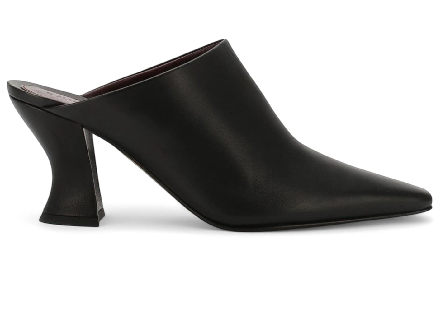 Bottega Veneta Almond Toe Leather Mules Black (Women's)