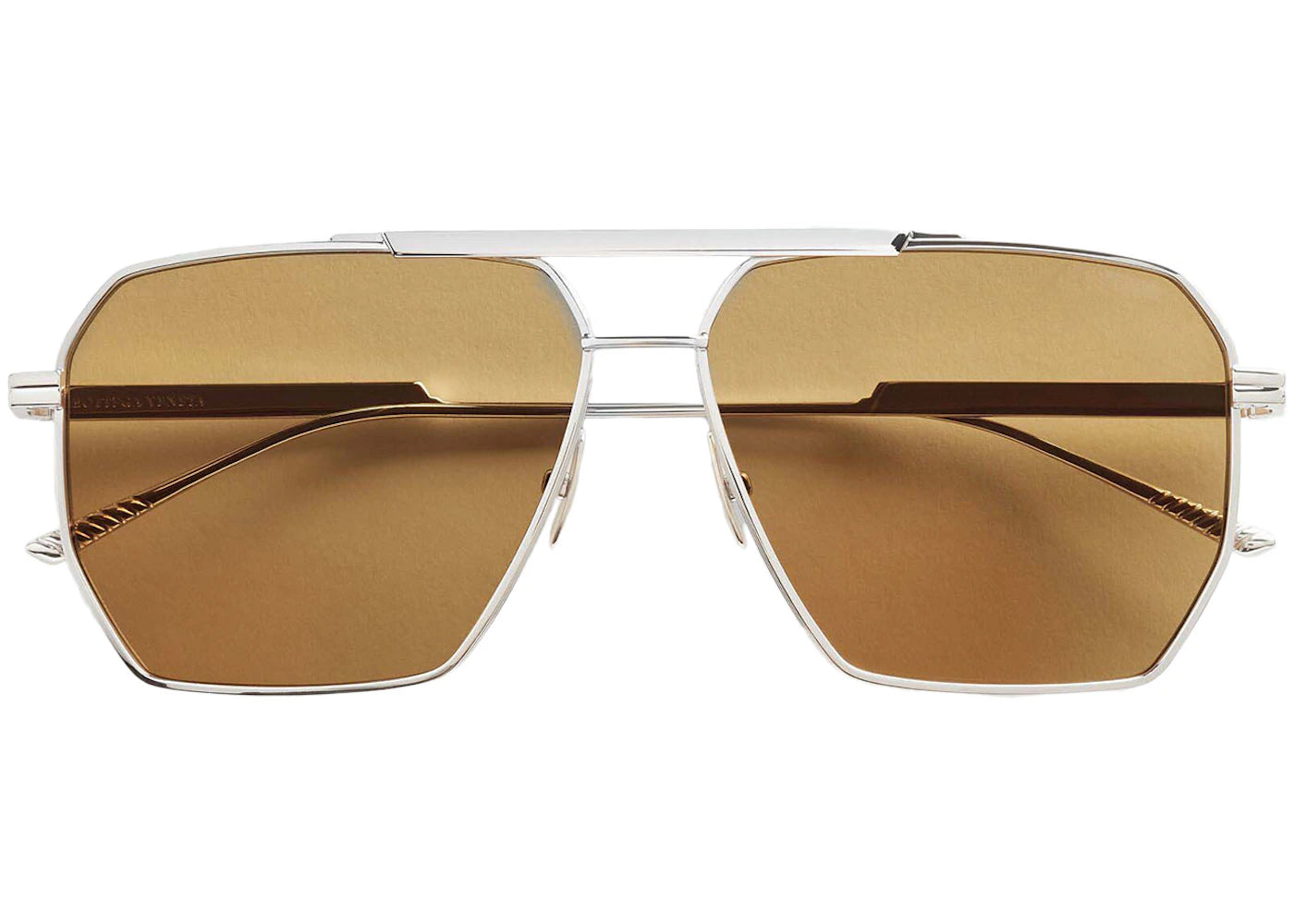 Bottega Veneta Classic Aviator Sunglasses Silver/Brown (590248V44501398)