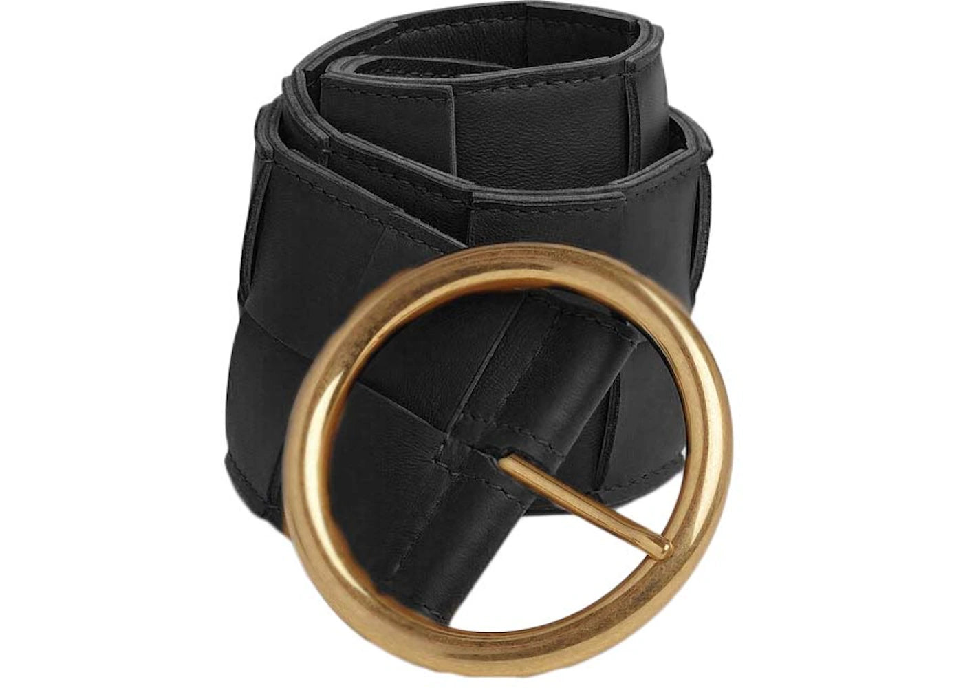 Bottega Veneta Maxi Intreccio Belt Black/Gold