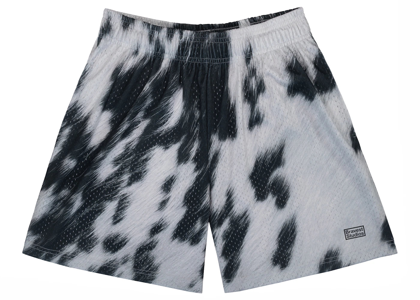 Bravest Studios Cow Print Shorts Black/White