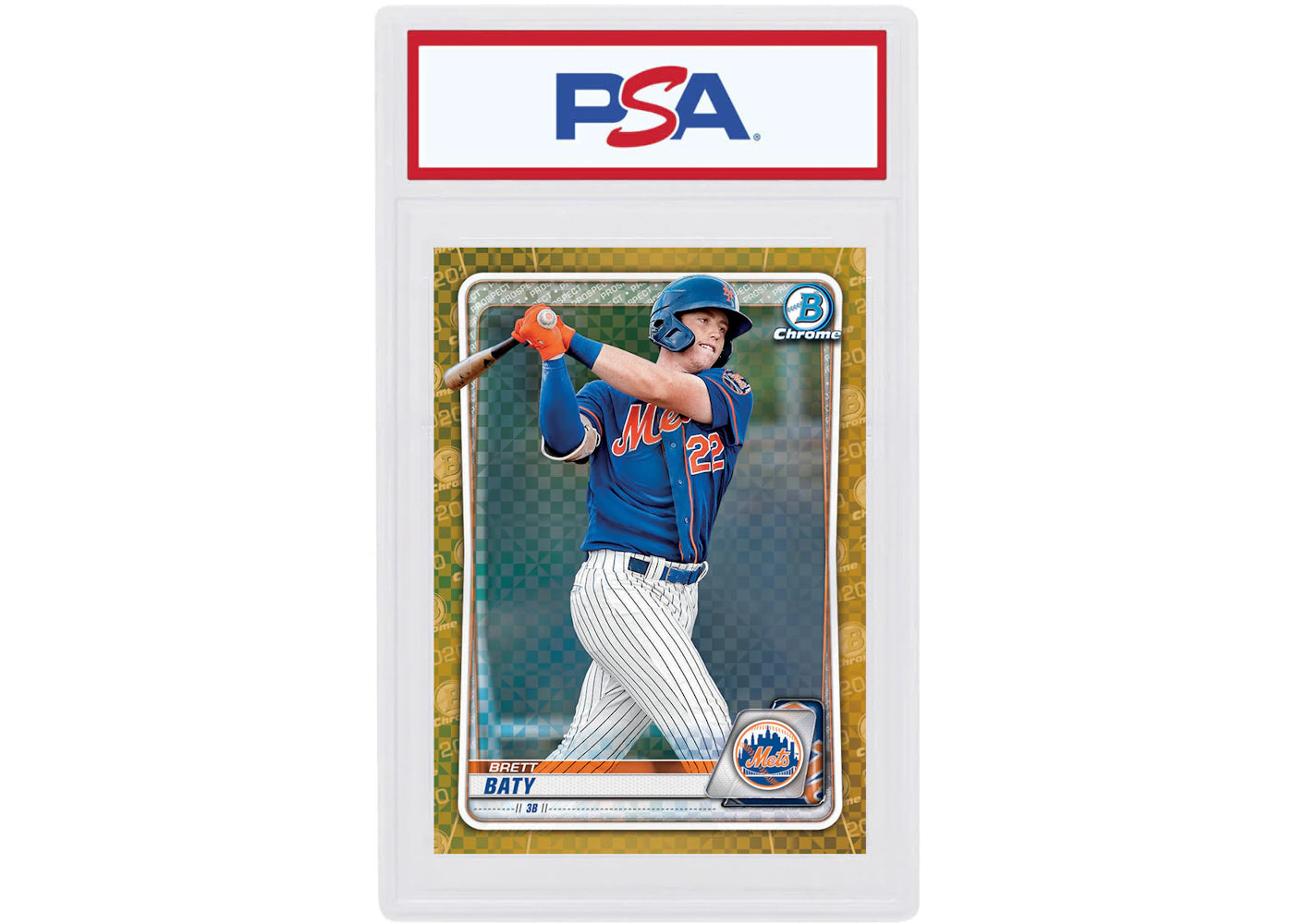 Brett Baty 2020 Bowman Chrome X Gold X-Fractor /3 #BCP-247 (PSA or BGS Graded)