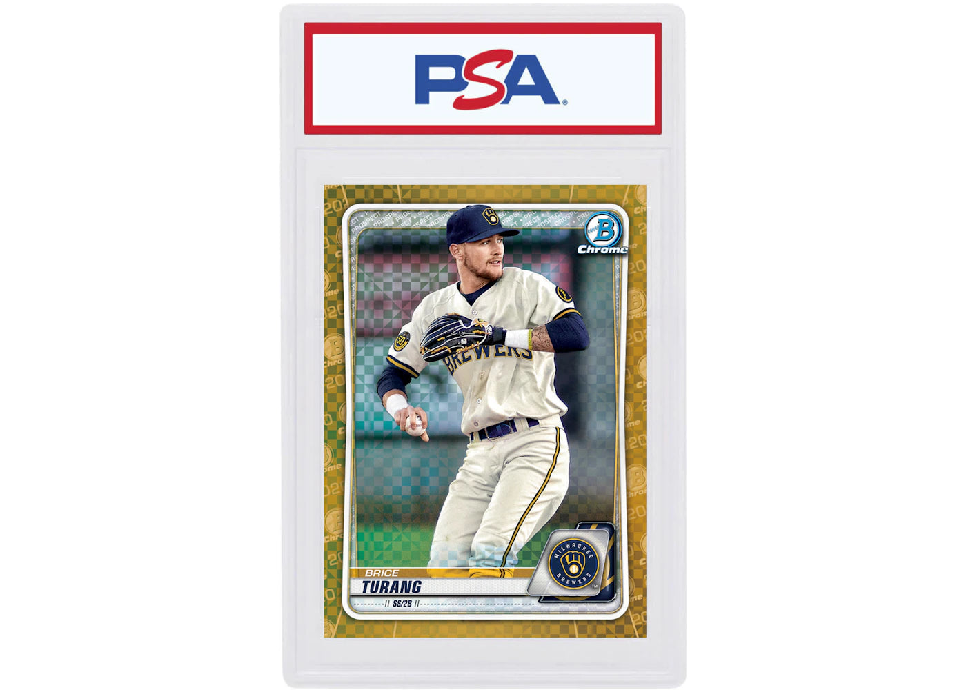 Brice Turang 2020 Bowman Chrome X Gold X-Fractor /3 #BCP-168