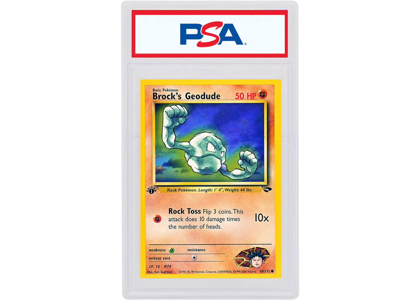 Brock's Geodude 2000 Pokemon TCG Gym Challenge 1st Edition #68/132 (PSA or BGS Graded)