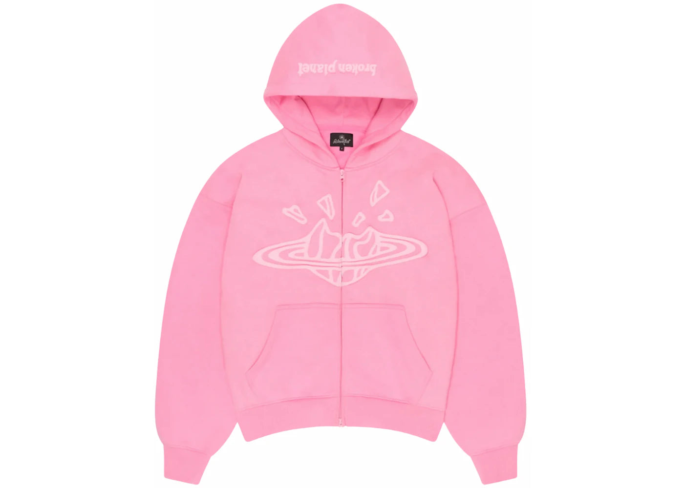 Broken Planet Zip Up Hoodie Candy Pink