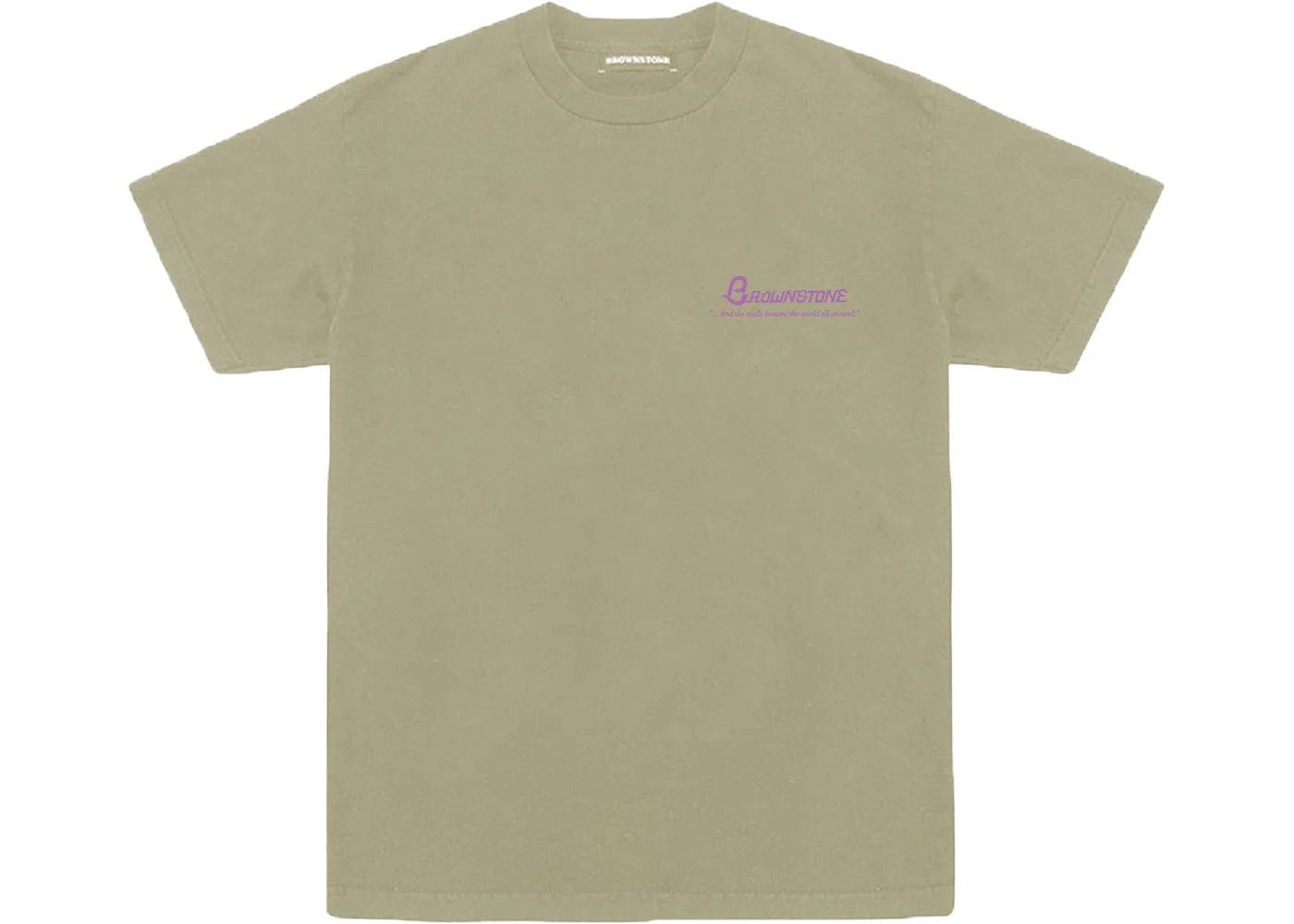 Brownstone Embroidered Cut & Sew Readymade T-Shirt Stone