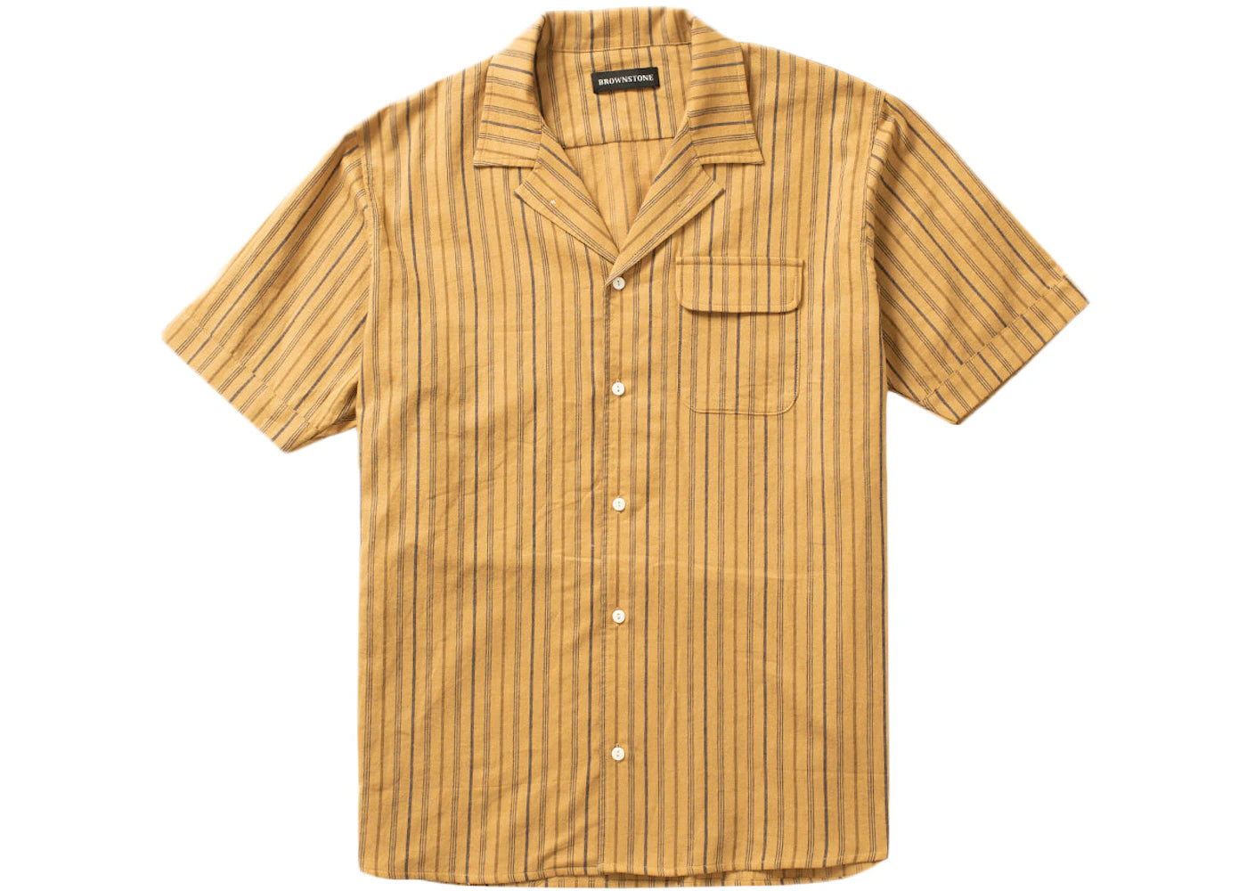 Brownstone Striped Club Collar Shirt Honey