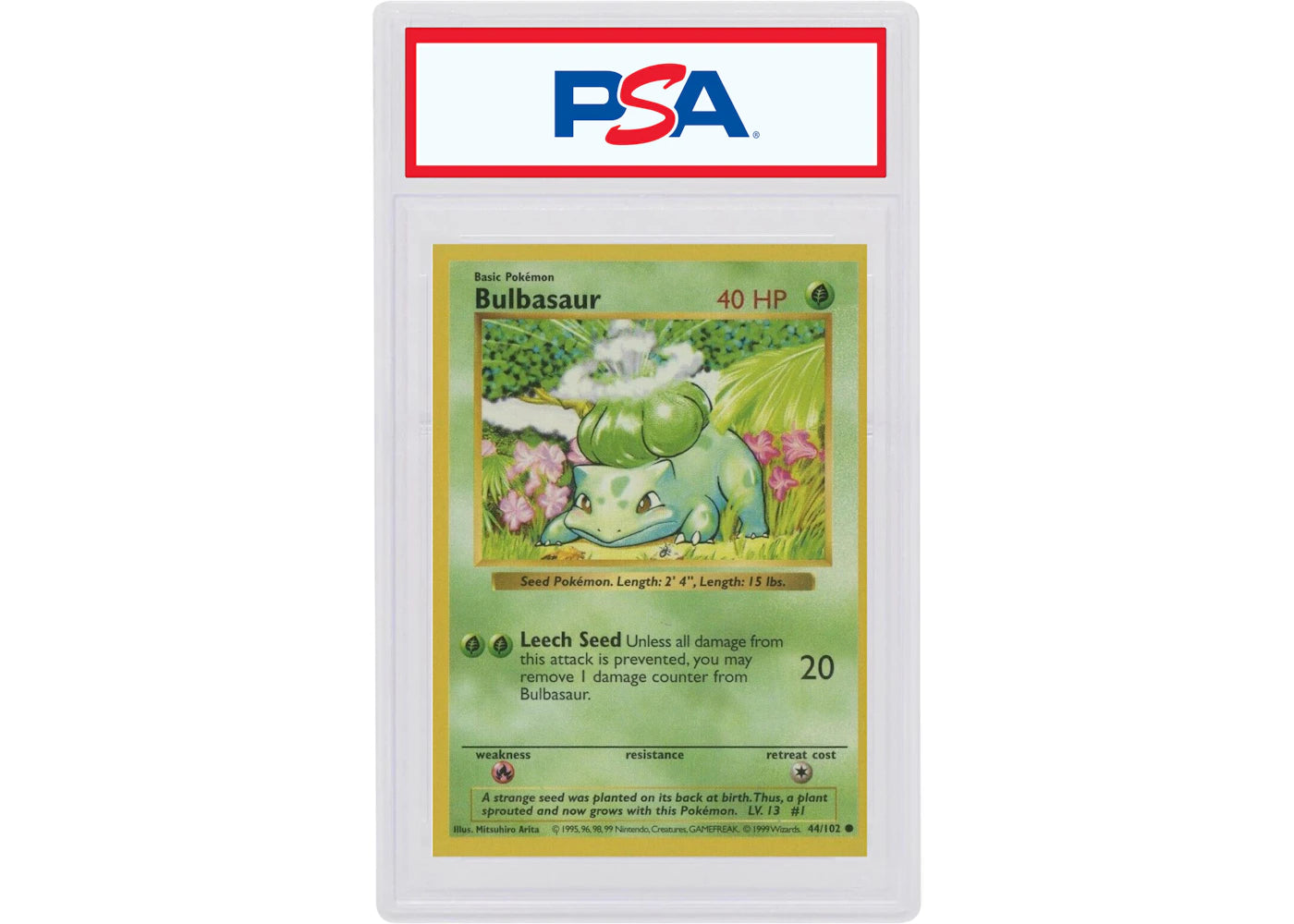 Bulbasaur 1999 Pokemon TCG Base set Shadowless #44 (PSA or BGS Graded)