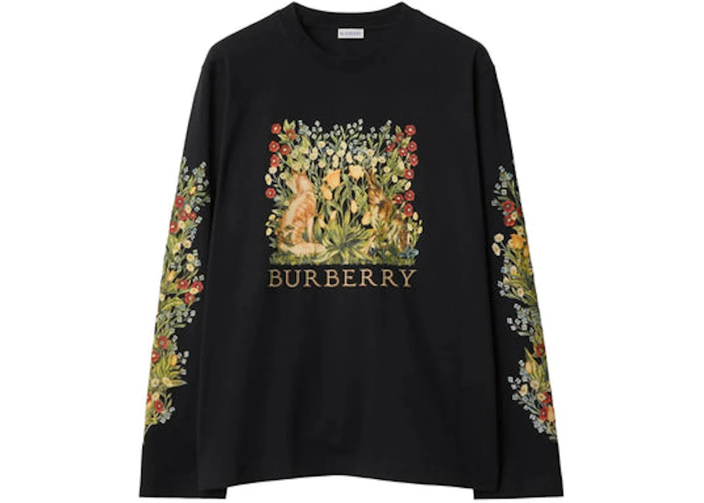 Burberry Black Crewneck Long Sleeve Shirt Black