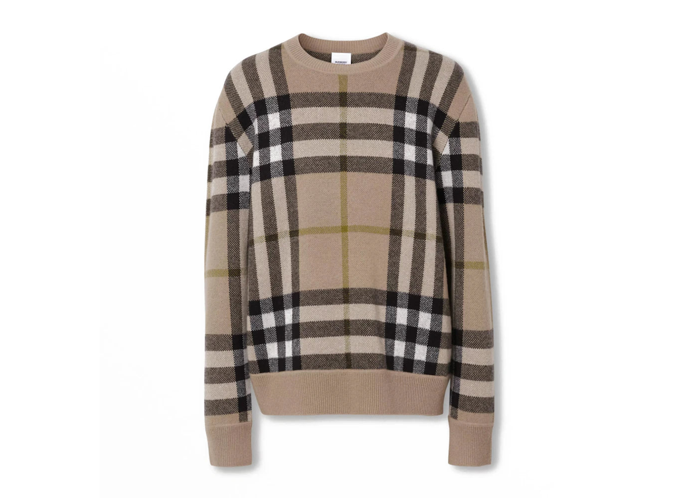 Burberry Cashmere Jacquard Sweater Soft Fawn
