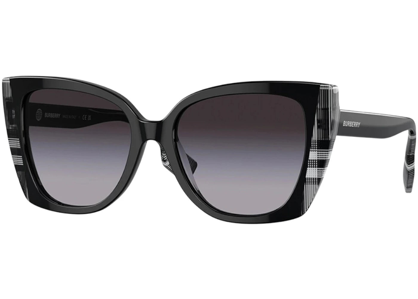 Burberry Cat-Eye Sunglasses Black/Check White (BE_4393_40518G_54mm)
