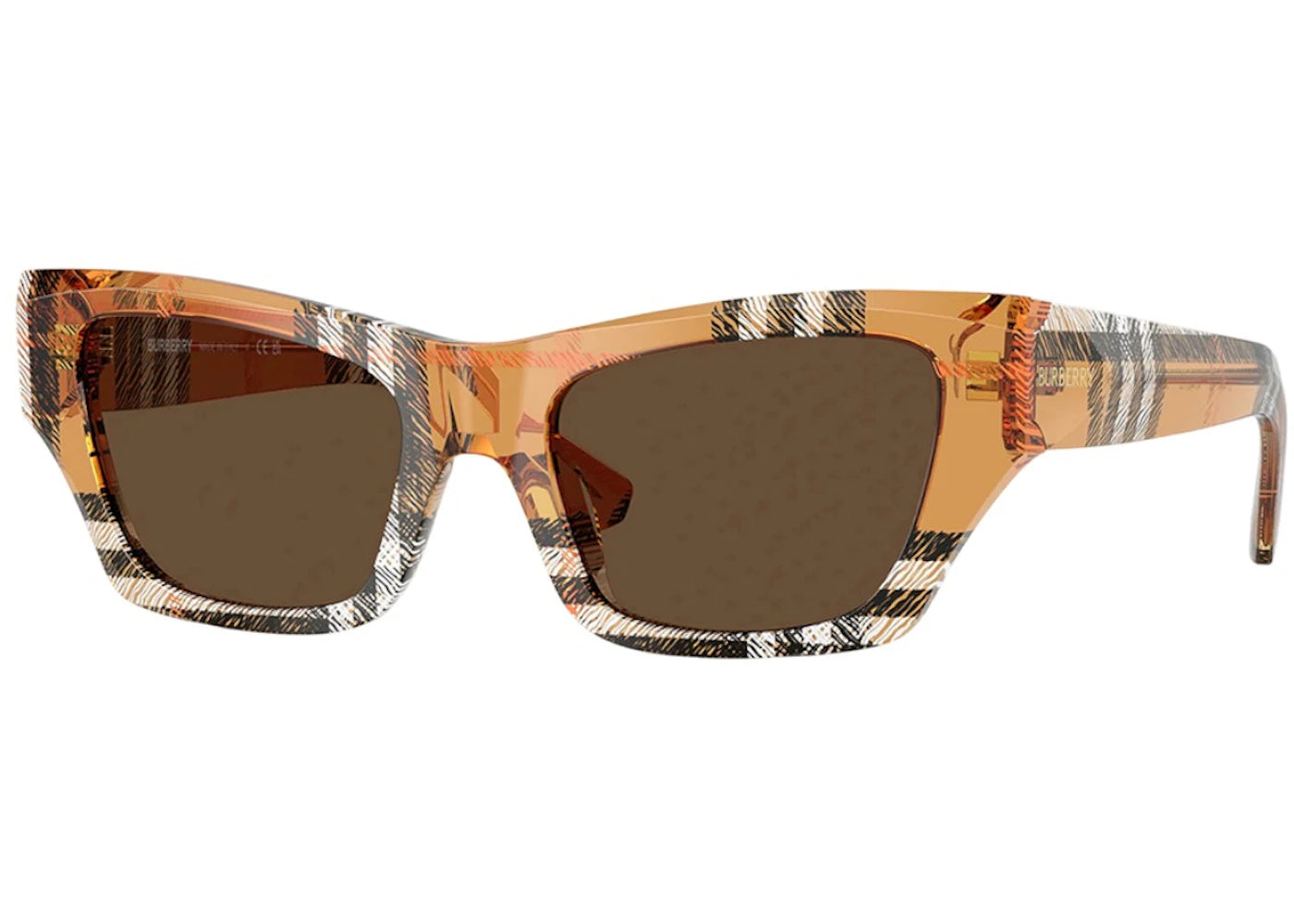 Burberry Cat-Eye Sunglasses Check Sand (BE_4441U_414673_52mm)