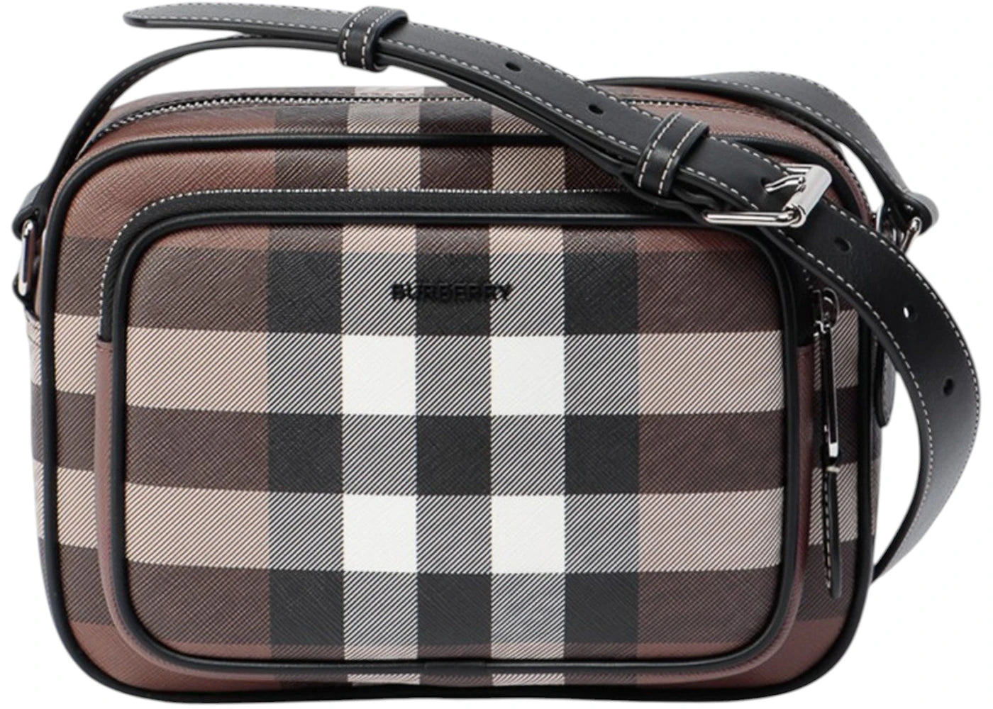 Burberry Check Crossbody Bag Dark Birch Brown