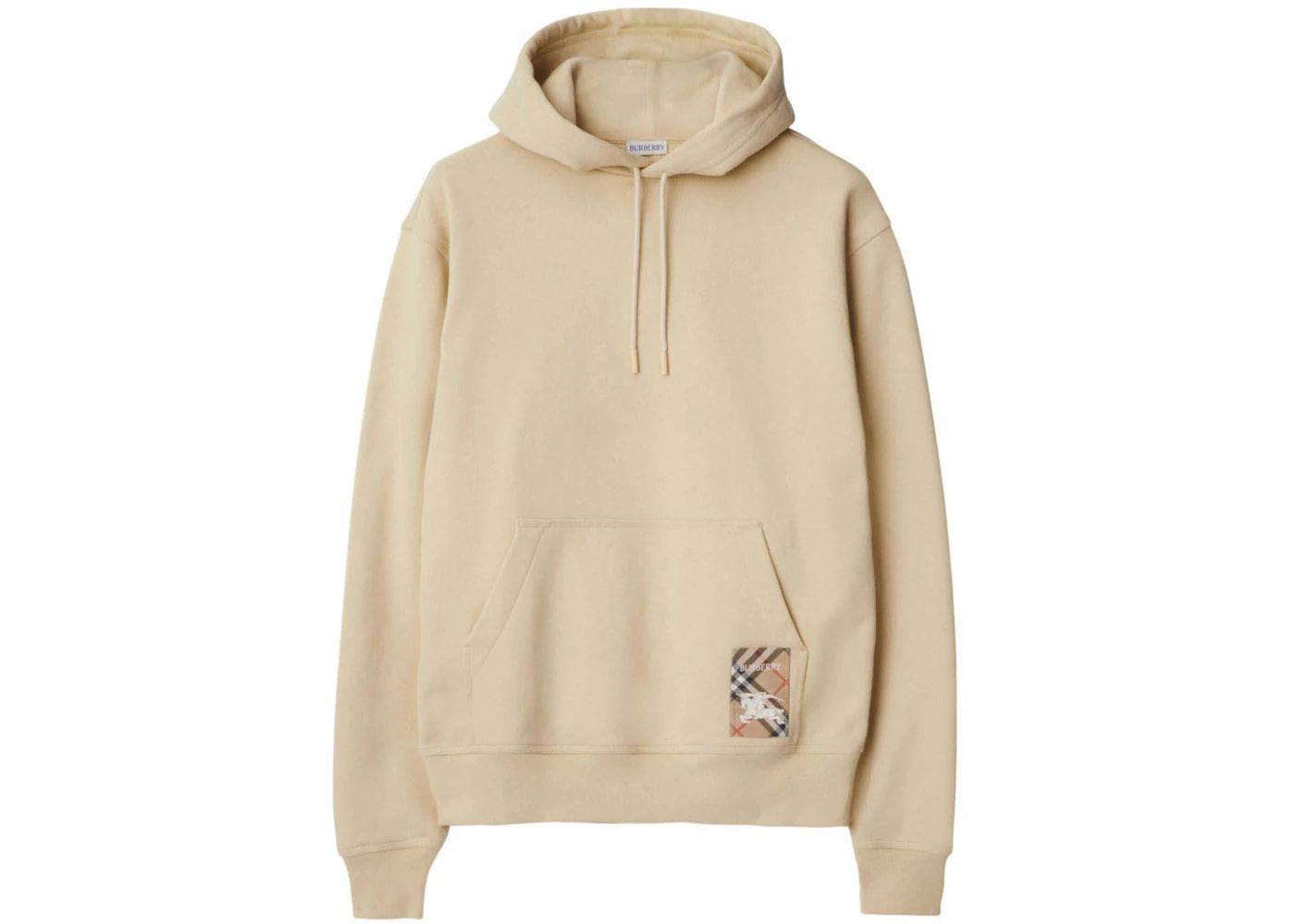 Burberry Check Label Cotton Hoodie Nutmeg