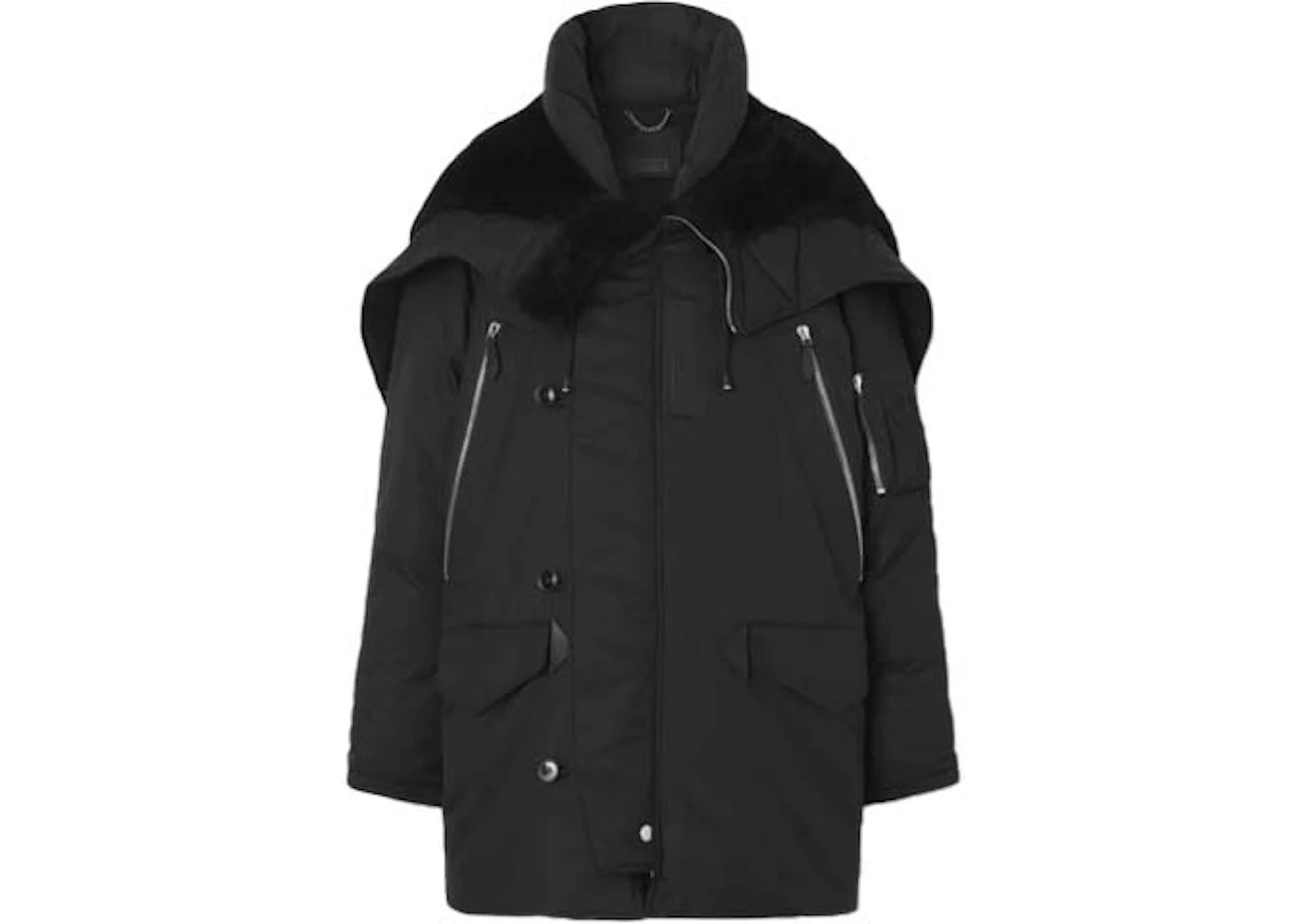 Burberry Cotton Hooded Down Jacket Black