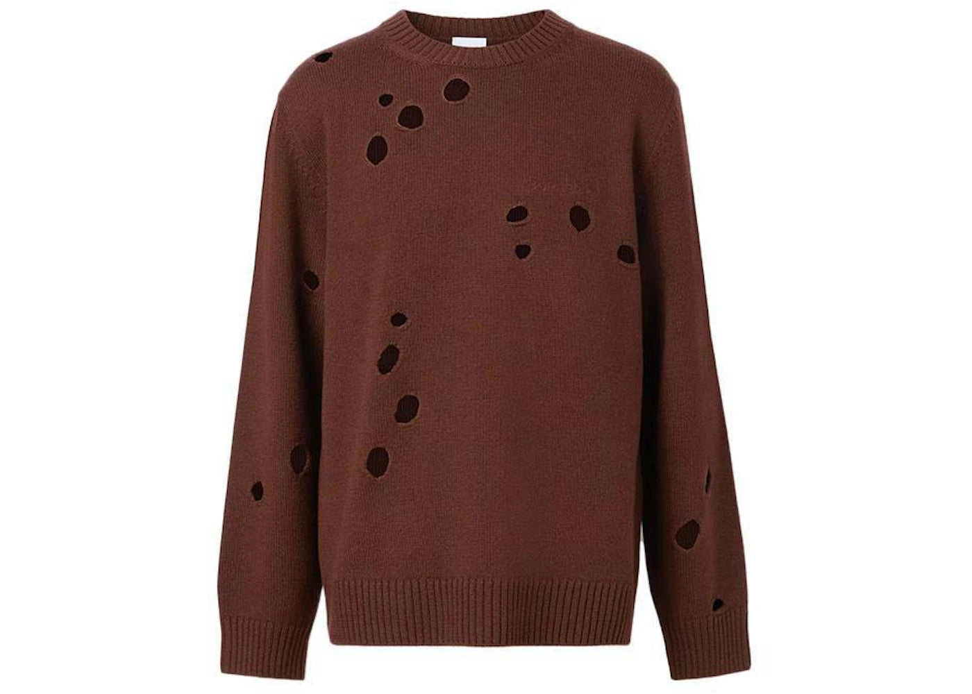 Burberry Cutout Detail Wool Sweater Dark Red