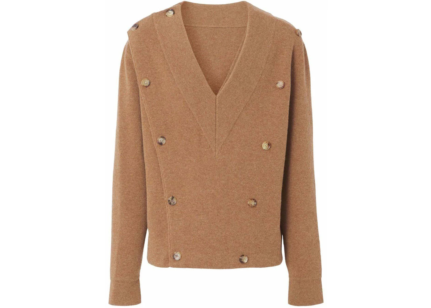 Burberry Double-Breasted V-Neck Jumper Brown
