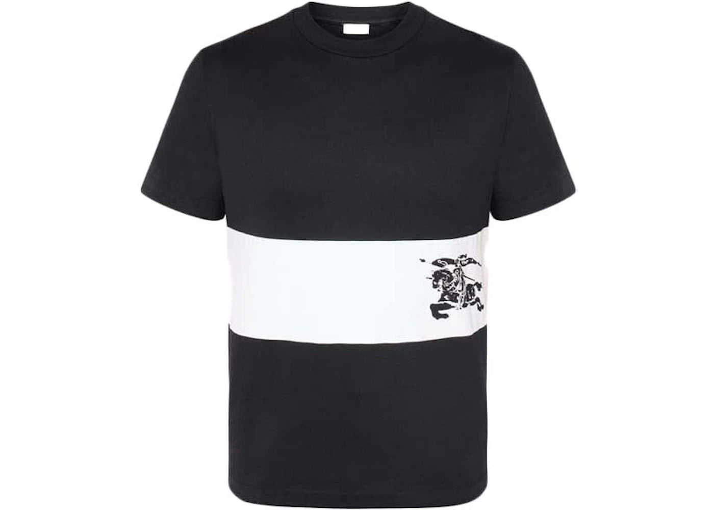 Burberry EKD Stripe Cotton T-shirt Black White