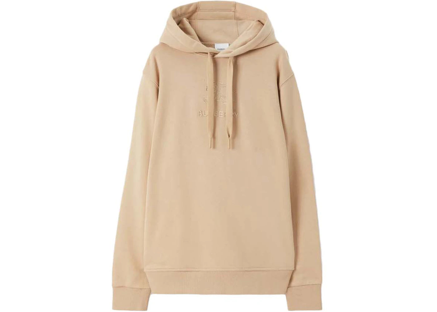 Burberry Embroidered EKD Cotton Hoodie Soft Fawn