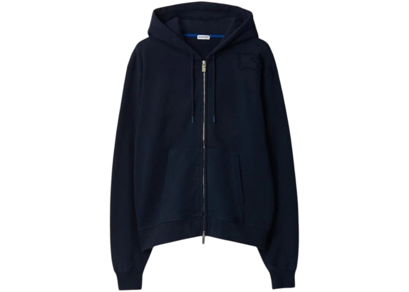 Burberry Embroidered Zip-up Hoodie 80946171 Navy