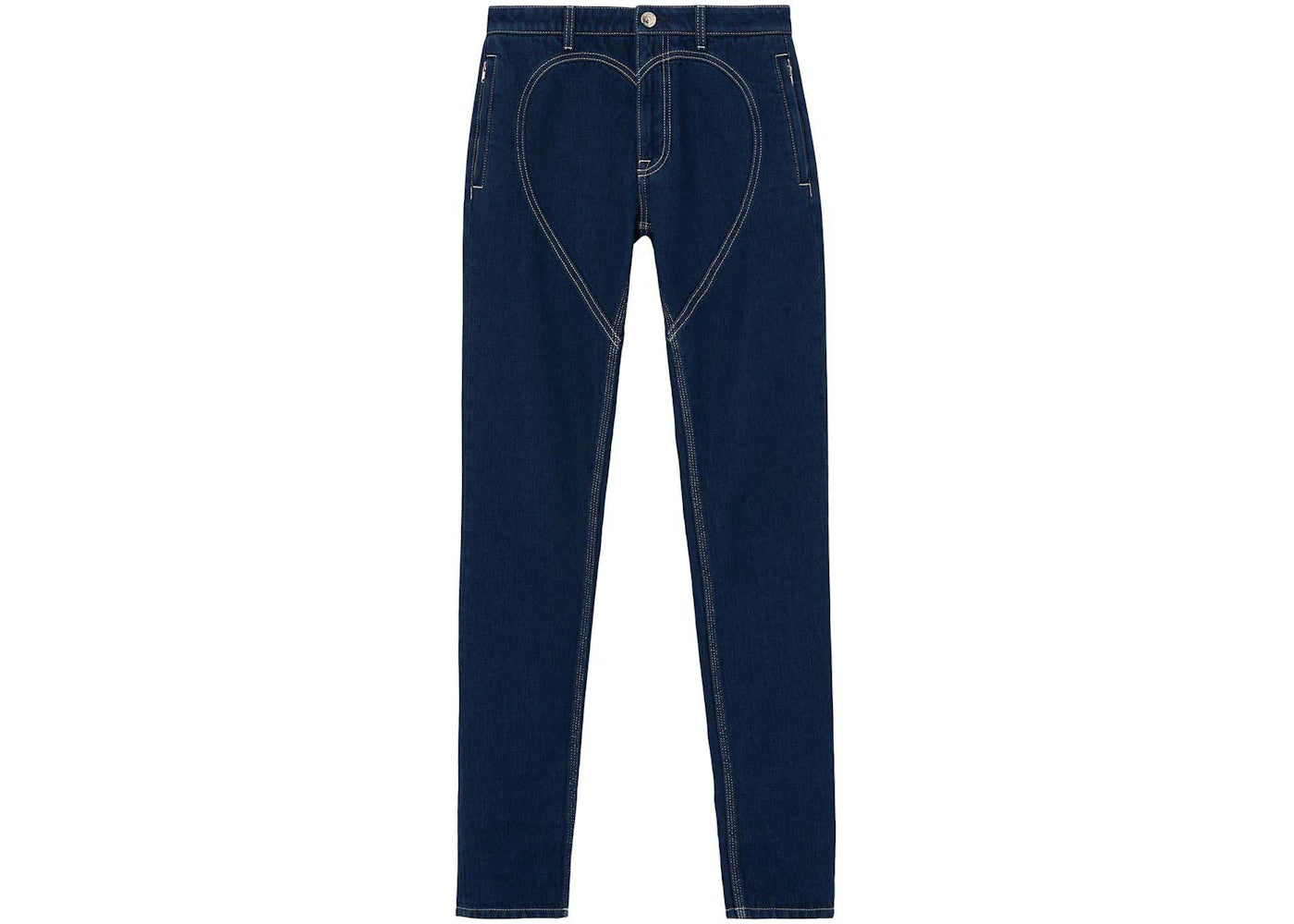 Burberry Heart Stitched Straight Leg Jeans Blue