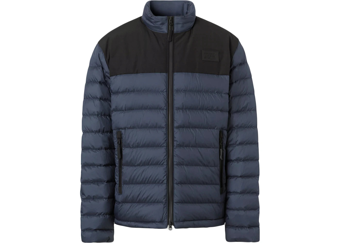 Burberry Logo Applique Lightweight Puffer Jacket Navy