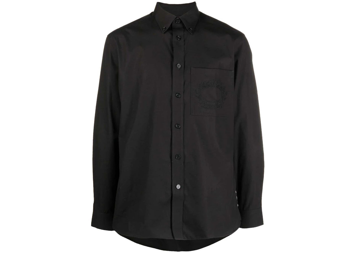 Burberry Logo-Embroidered Long-Sleeved Shirt Black