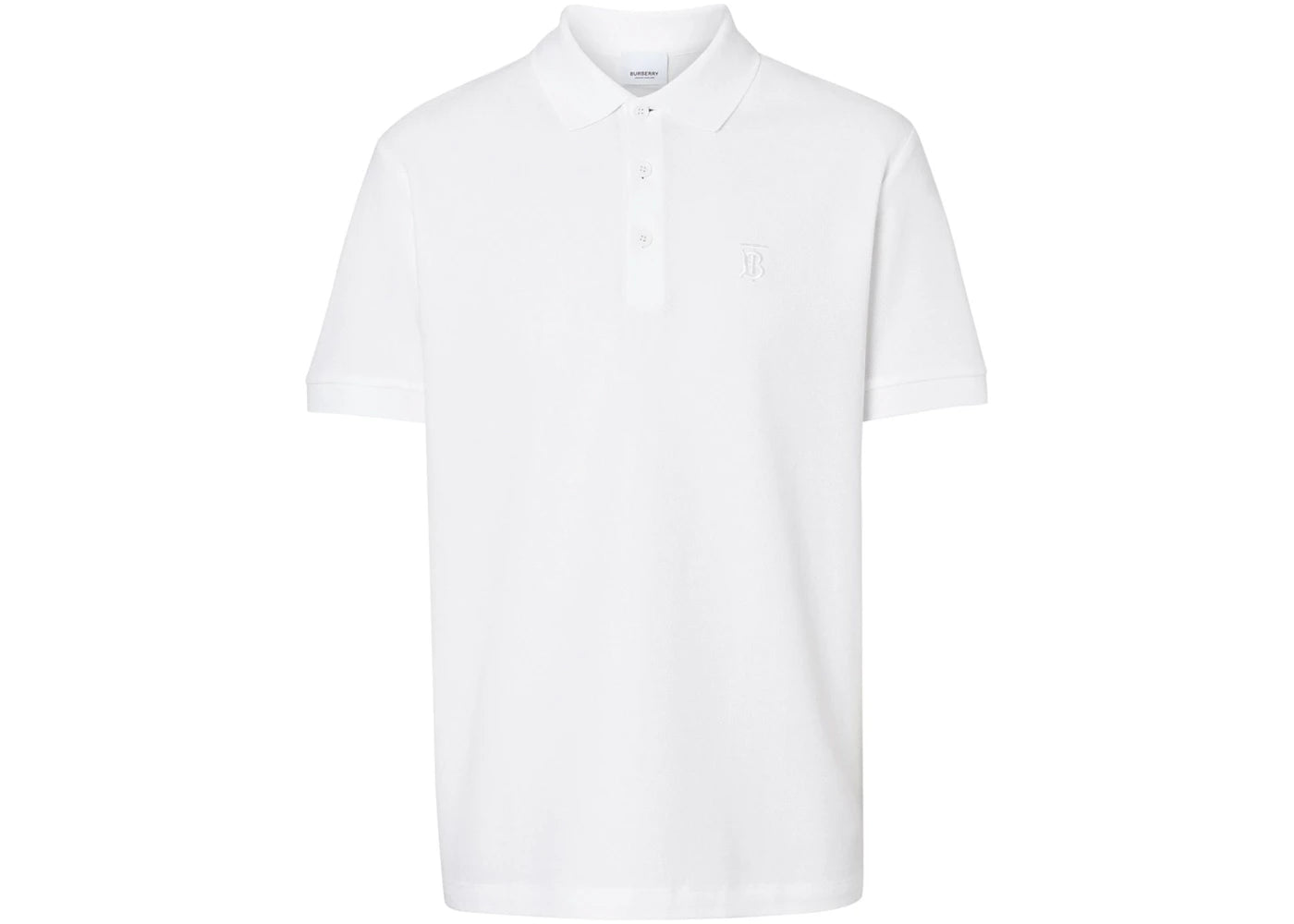 Burberry Logo Embroidered Polo Triple White