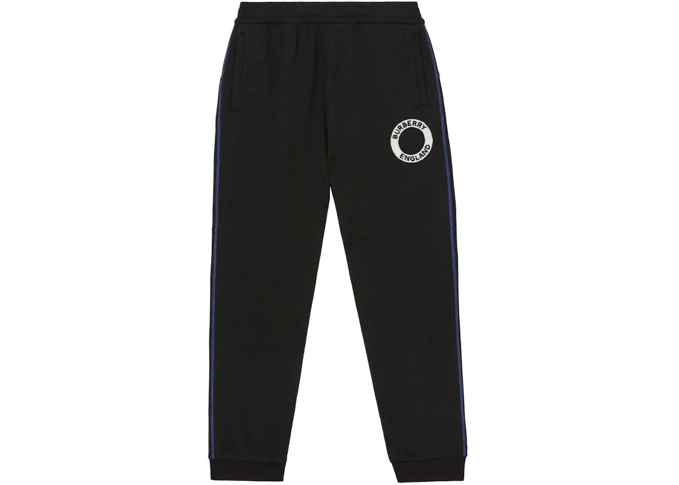 Burberry Logo Graphic Applique Cotton Jogging Sweatpants Black