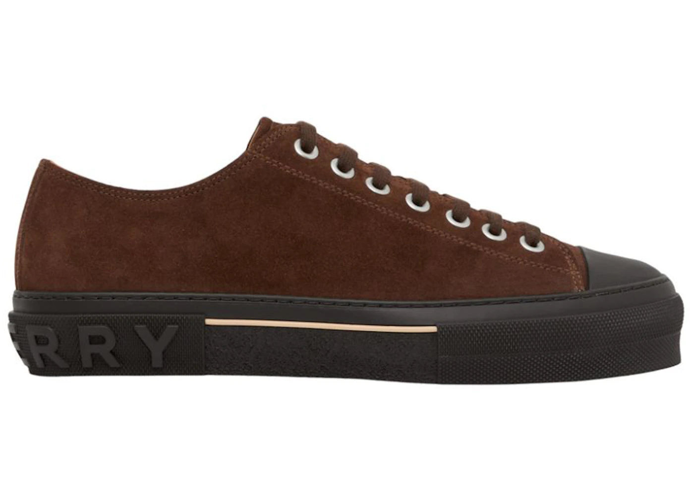 Burberry Logo-heel Suede Low-top Trainer Brown