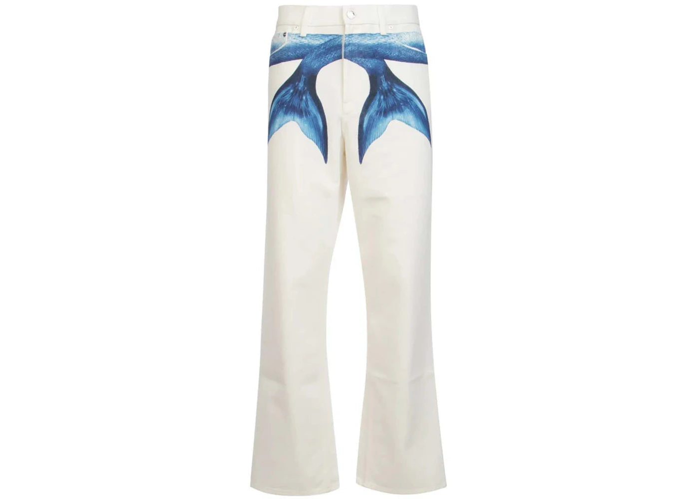 Burberry Mermaid Tail Printed Cotton-Denim Jeans White