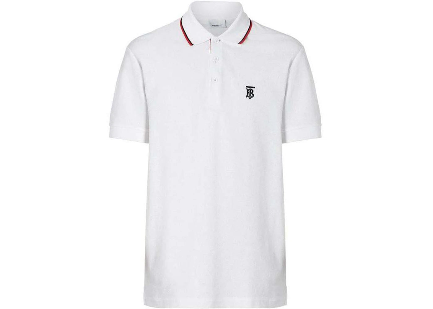 Burberry Monogram-Motif Piqué Cotton Polo Shirt White