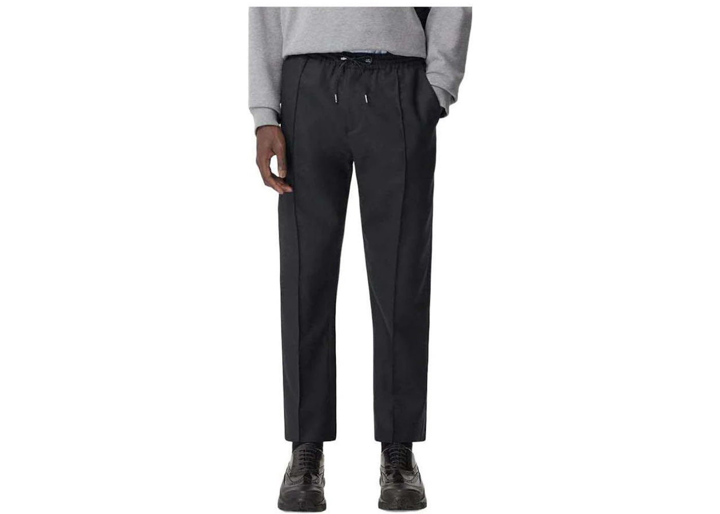 Burberry Monogram Motif Wool Trousers Black