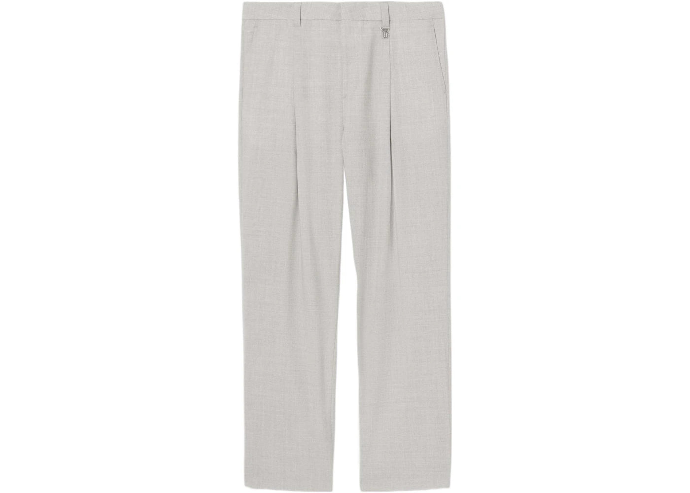 Burberry Monogram Motif Wool Wide-Leg Trousers Grey/Taupe