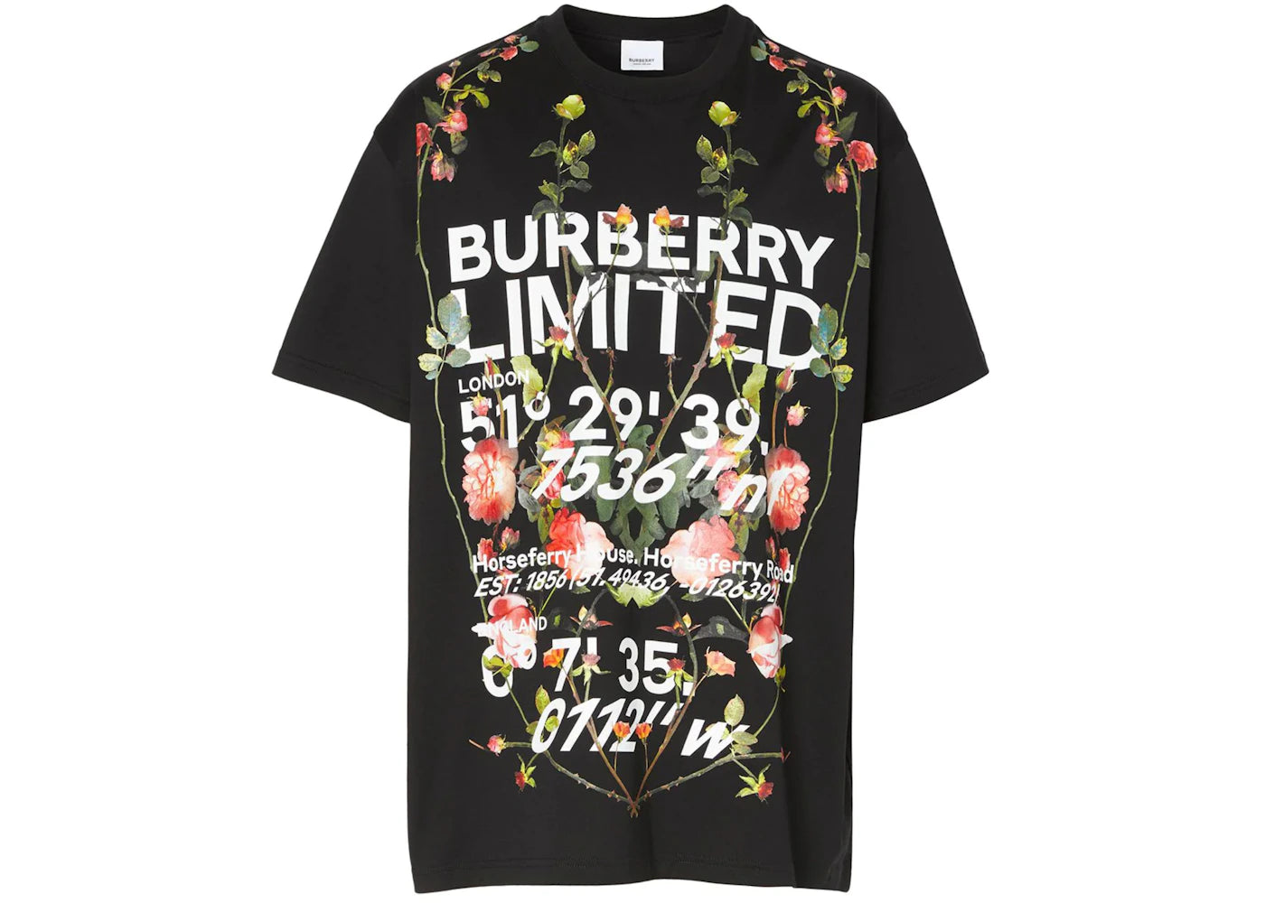 Burberry Montage Print Oversized T-shirt Black
