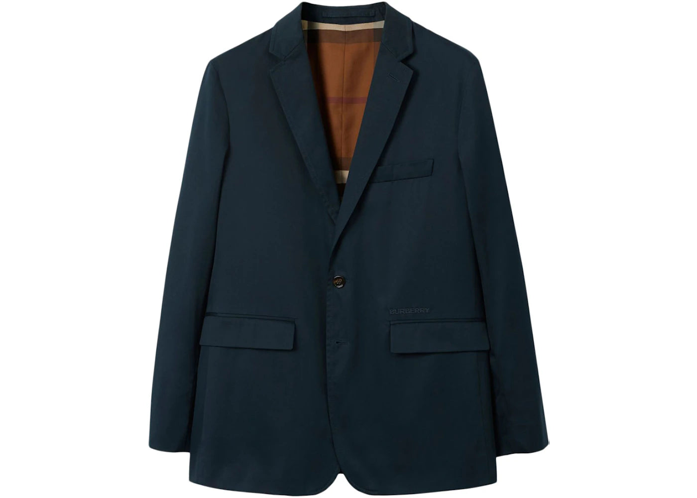 Burberry Notched-Collar Tailored Blazer Navy