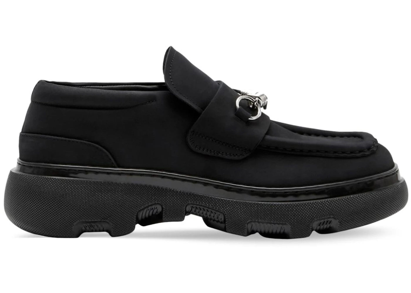Burberry Nubuck Creeper Clamp Loafers Black (Women's)
