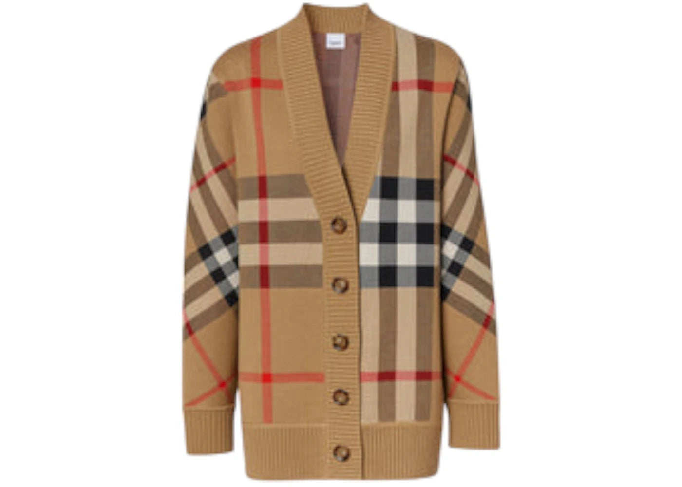 Burberry Oversized Check Cardigan Parchment Cream