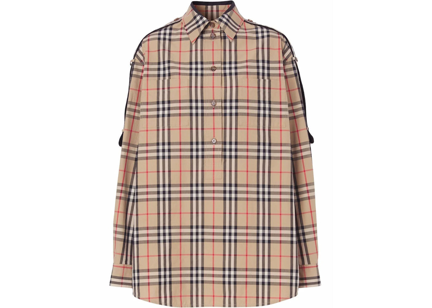 Burberry Oversized Check Shirt Beige