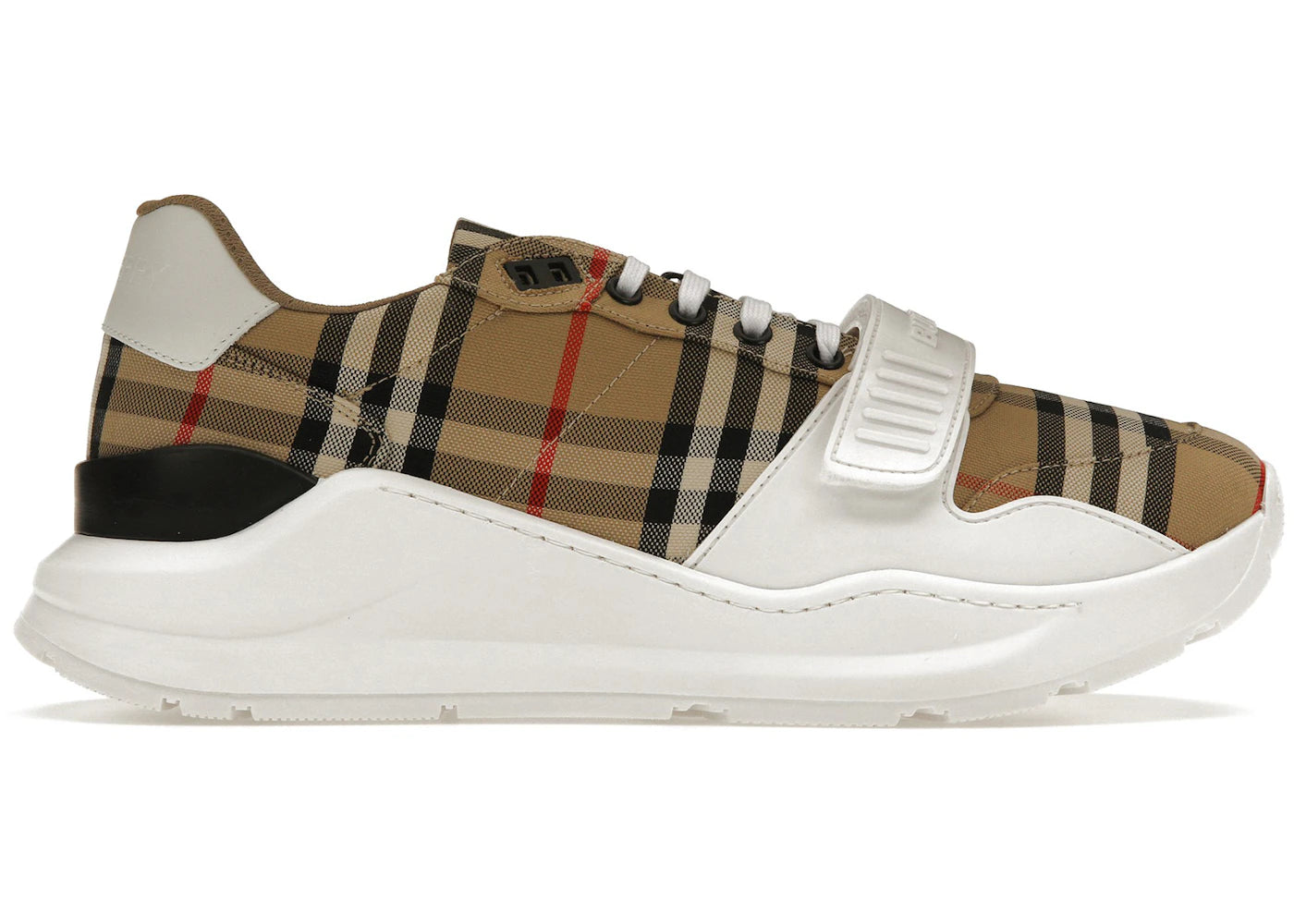 Burberry Ramsey Vintage Check Suede Leather Archive Biege White